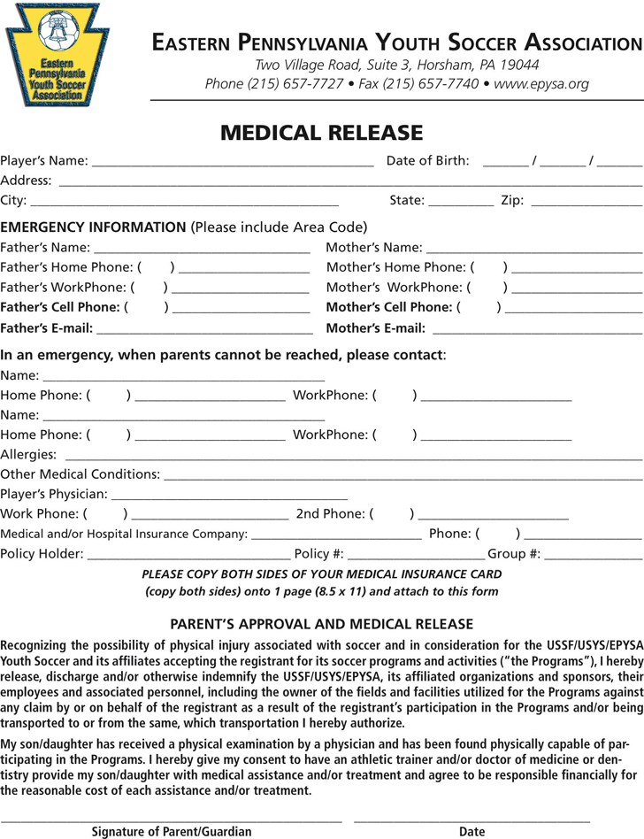 Pennsylvania Medical Release Form 3