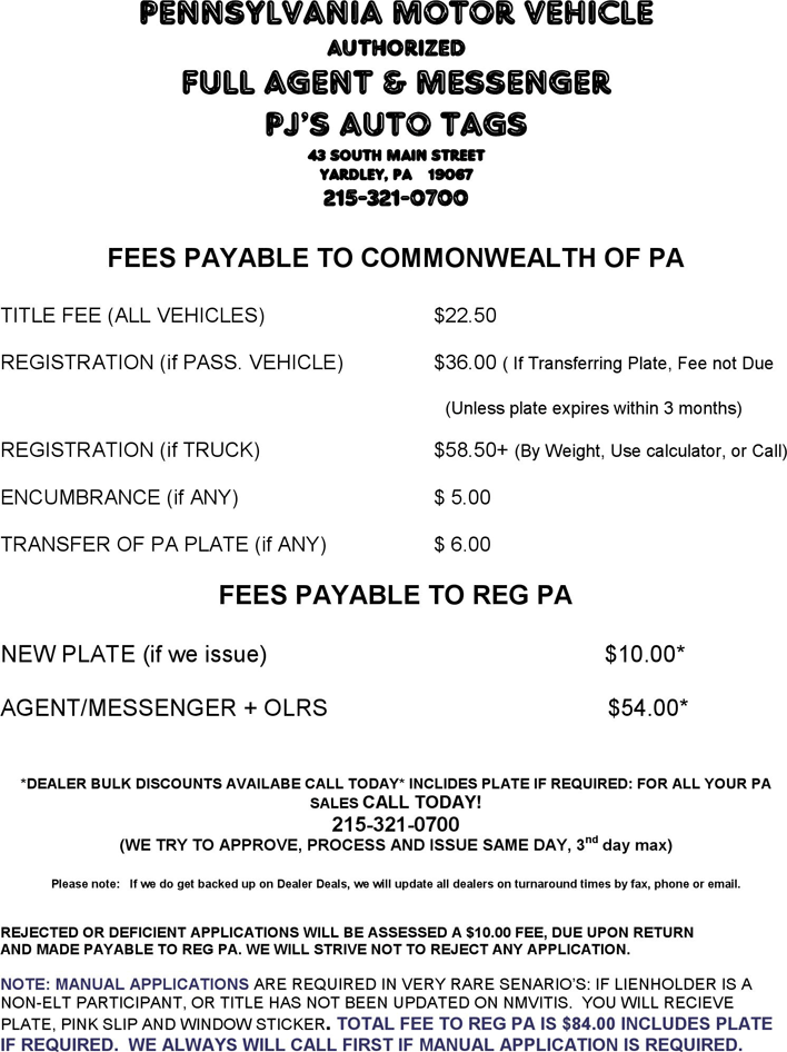Pennsylvania Motor Vehicle Power of Attorney Form Page 4