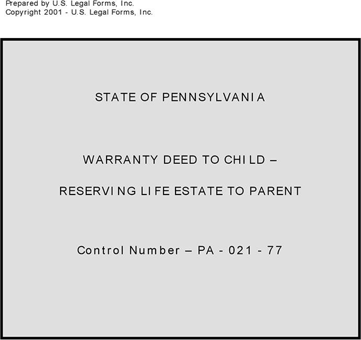 Pennsylvania Warranty Deed to Child