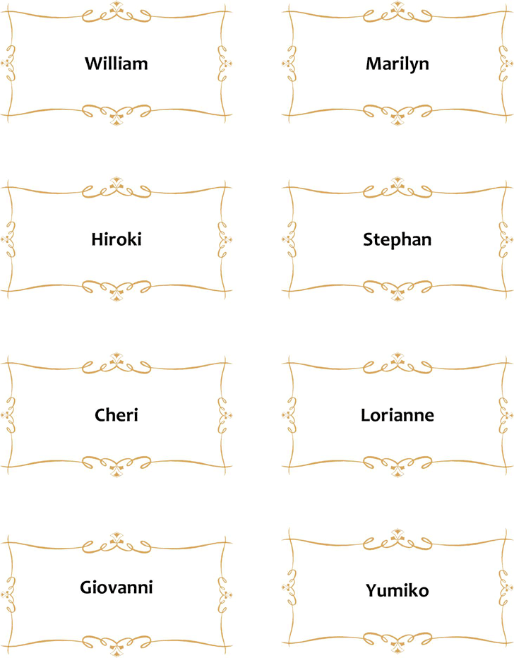 Place Card Template 1