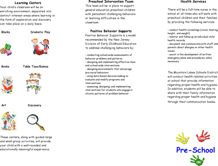 Preschool Brochure 2 Page 2
