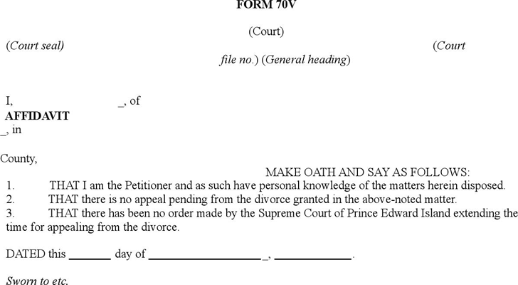 Prince Edward Island Affidavit Form