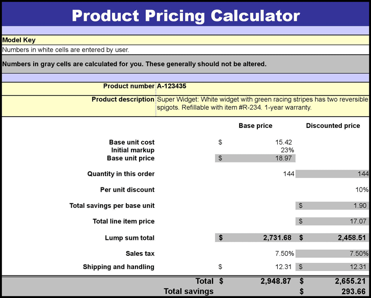 Product Pricing Calculator 2