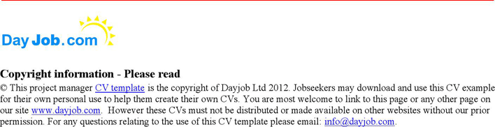 Project Manager CV Example Page 3