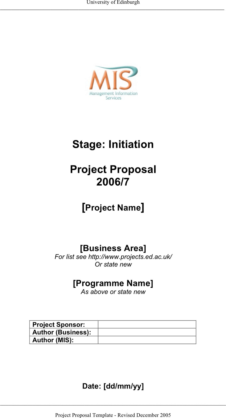 Free Project Proposal Template - doc  20KB  20 Page(s) With Regard To Proposal Cover Page Template