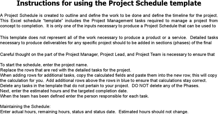 Project Schedule Template Page 2