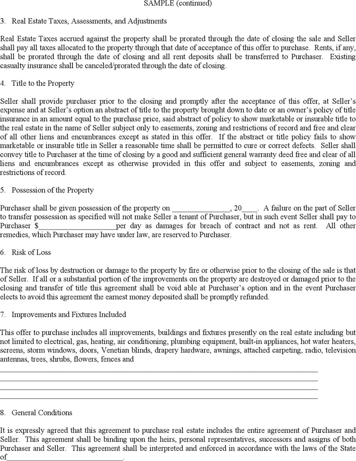 Purchase Agreement Template 1 Page 2