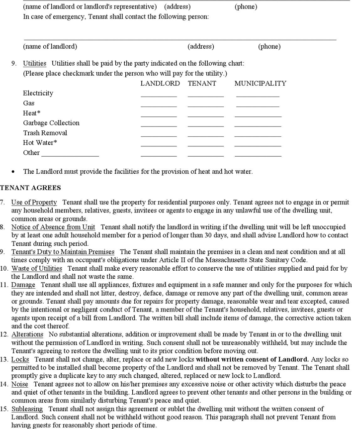 Rental Agreement Template 1 Page 2