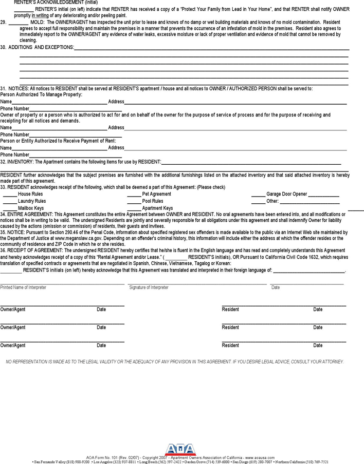 Rental Agreement Template 3 Page 3