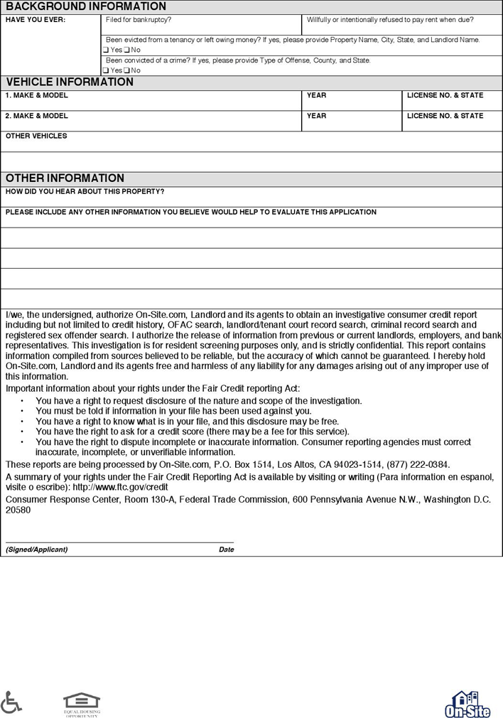 Rental Application Template 2 Page 2