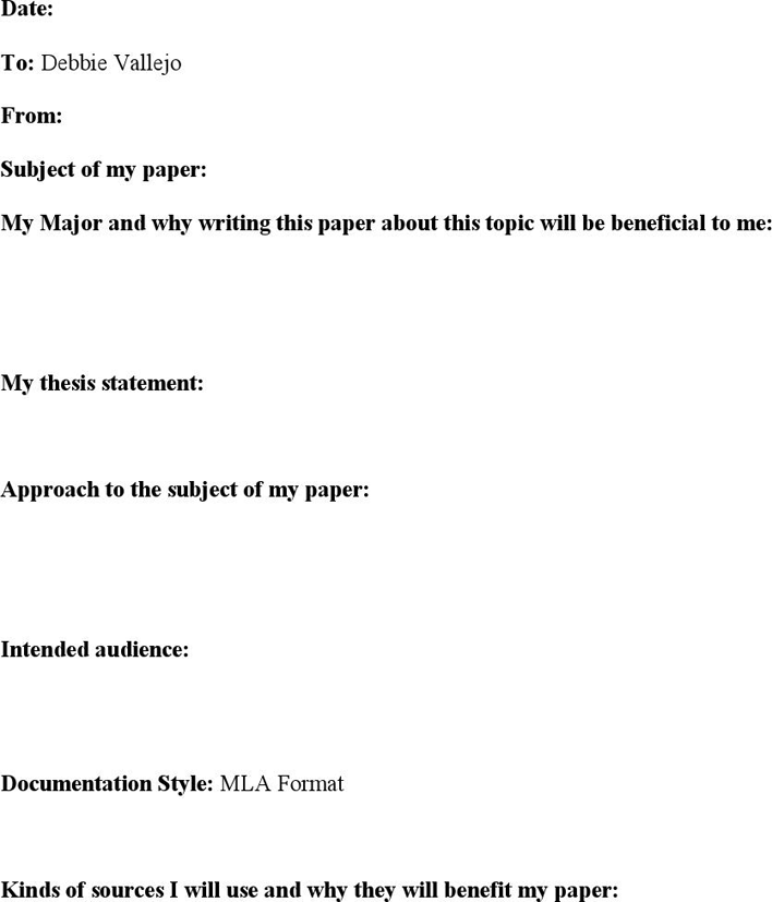 Research Paper Proposal Template Page 2