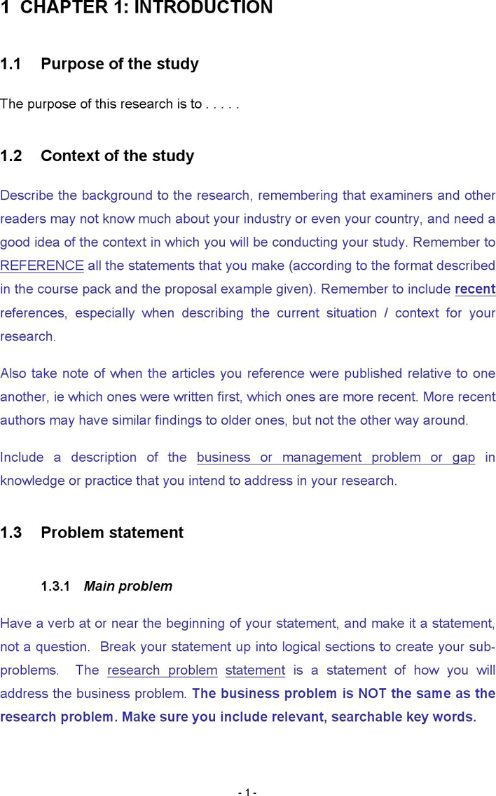 Example of problem statement in research proposal