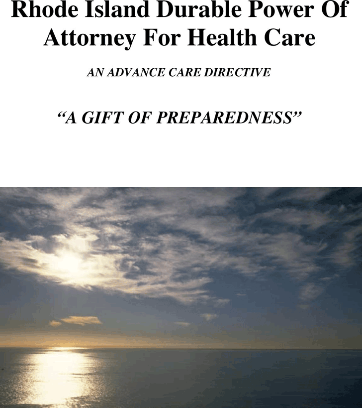 Rhode Island Power of Attorney For Health Care