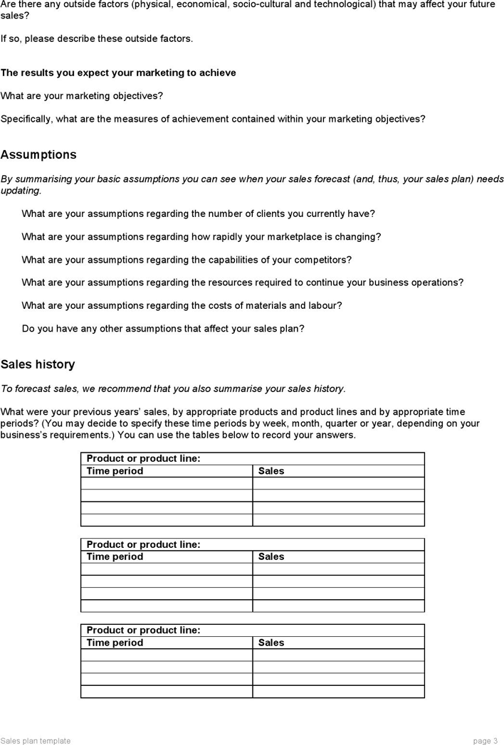 Sales Plan Template 3 Page 3