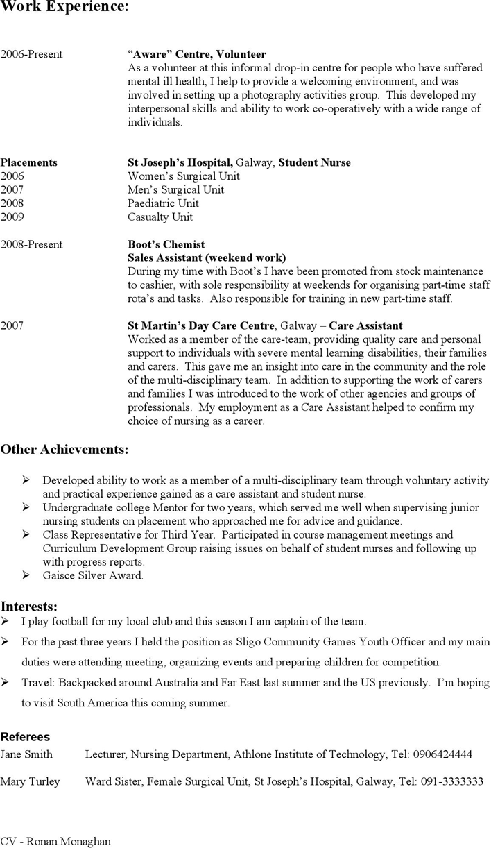 Sample CV (Nursing) Page 2