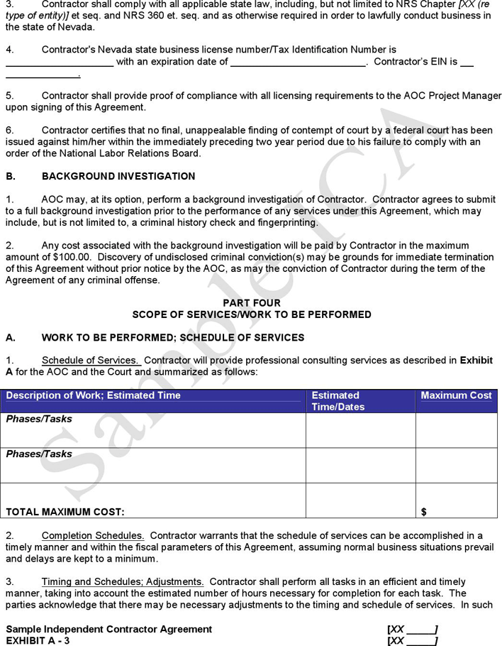 Sample Independent Contractor Agreement 2 Page 3