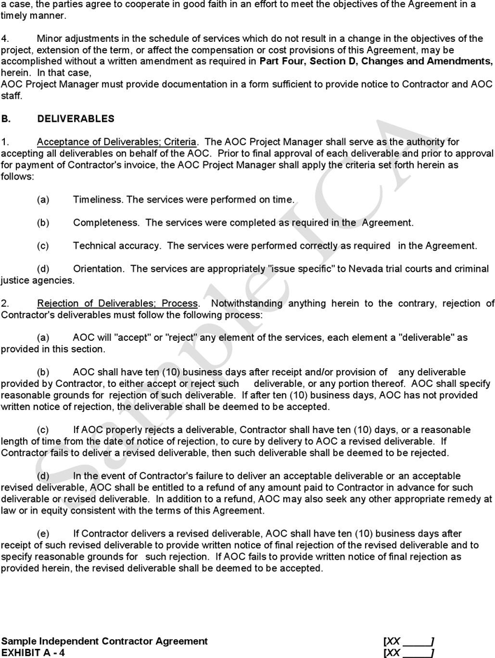Sample Independent Contractor Agreement 2 Page 4