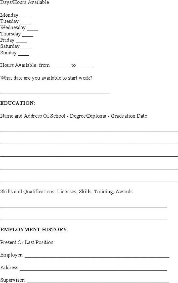 Sample Job Application 1 Page 2