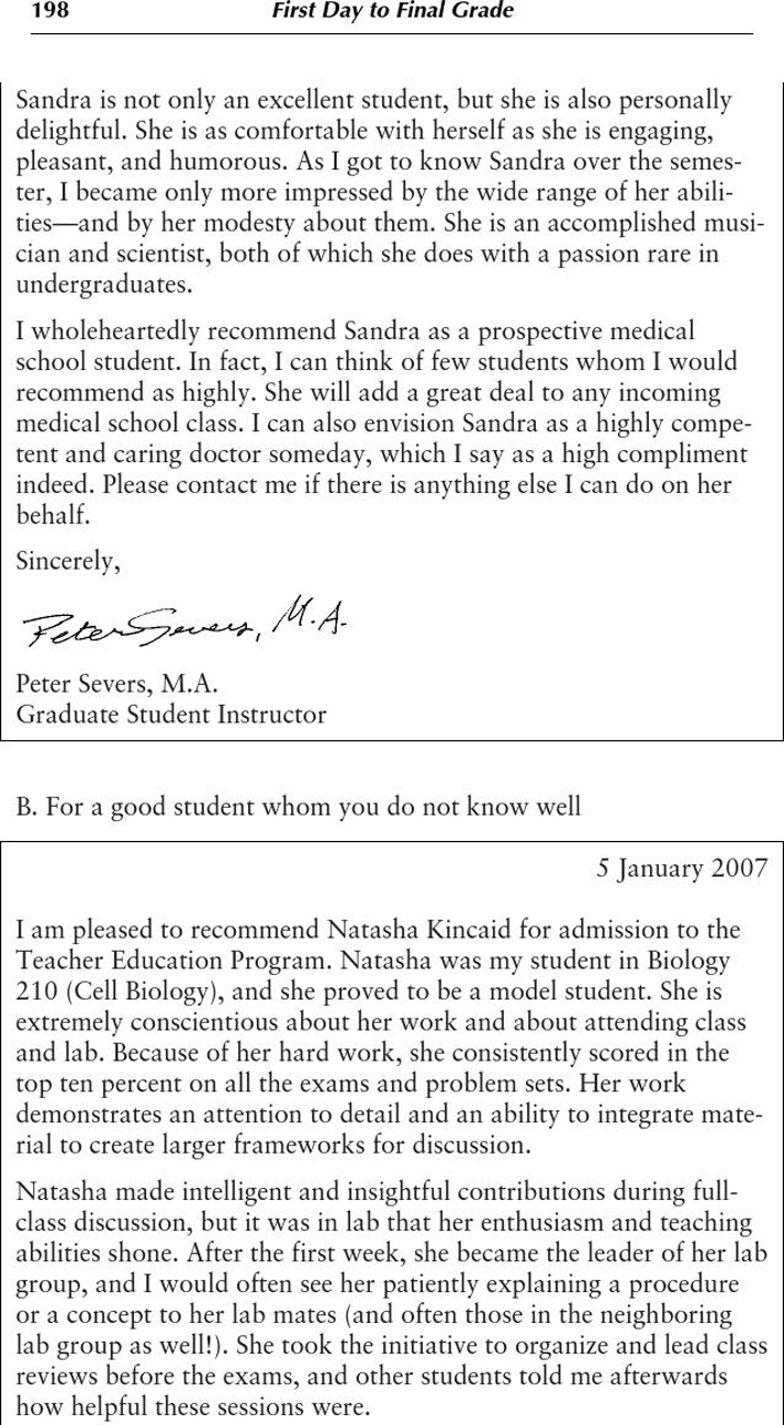 Sample Letter of Recommendation For Student 1 Page 2