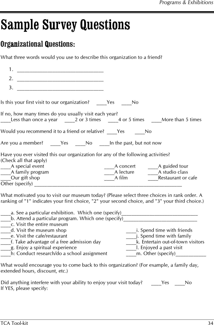 Sample Survey Questions 3