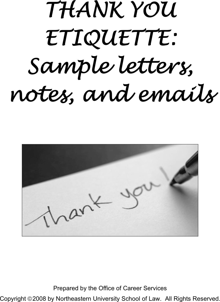 Sample Thank You Letters ,Notes And Emails