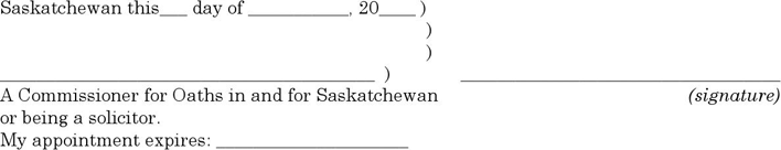 Saskatchewan Plaintiff Affidavit of Service by Registered Mail Form Page 2