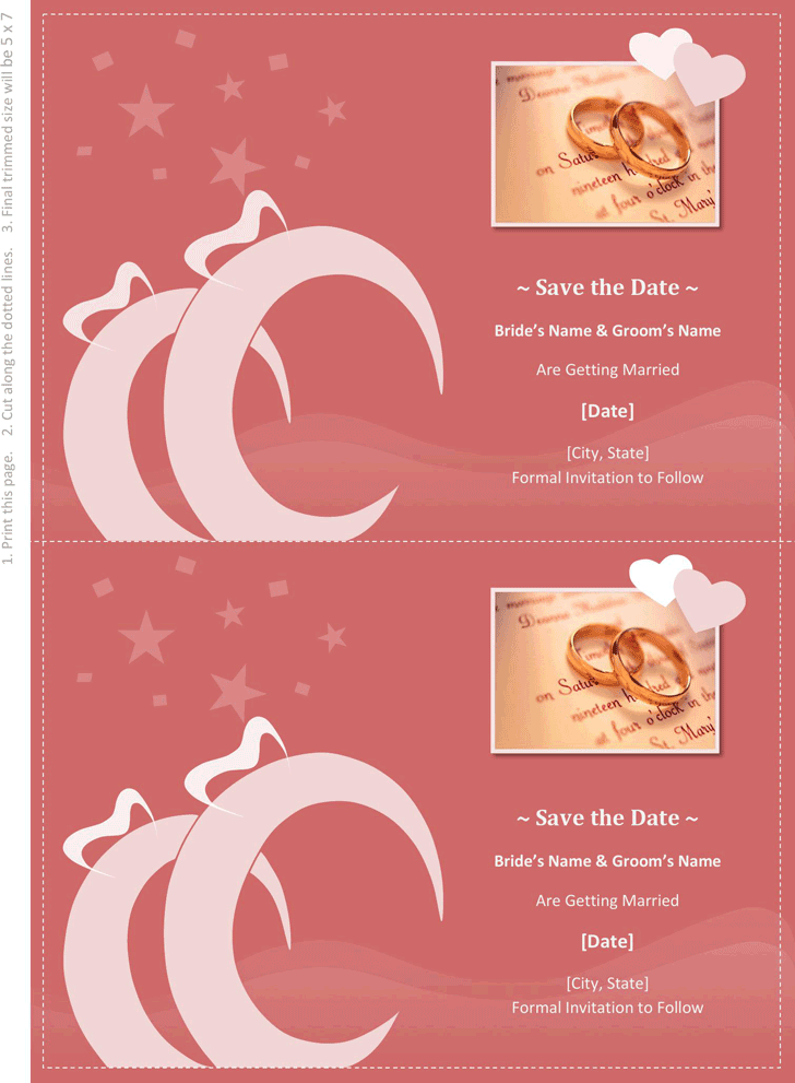 Save the Date Card (Heart Scroll Design)