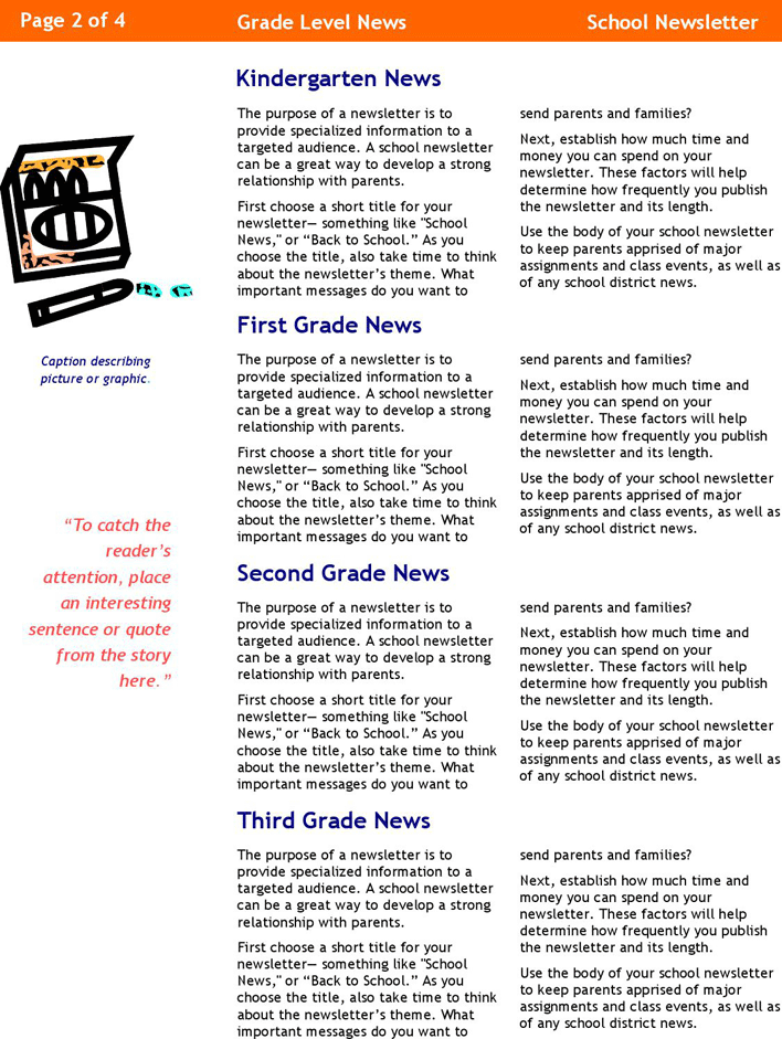 School Newsletter Template 1 Page 2