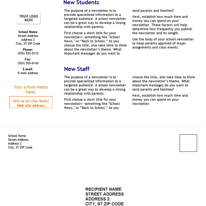 School Newsletter Template 1 Page 4