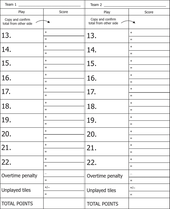 Scrabble Score Sheet 2 Page 2