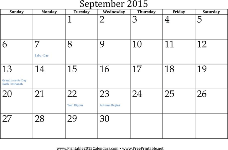 September 2015 Calendar 2