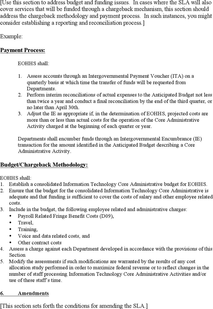 Service Level Agreement Template 3 Page 4