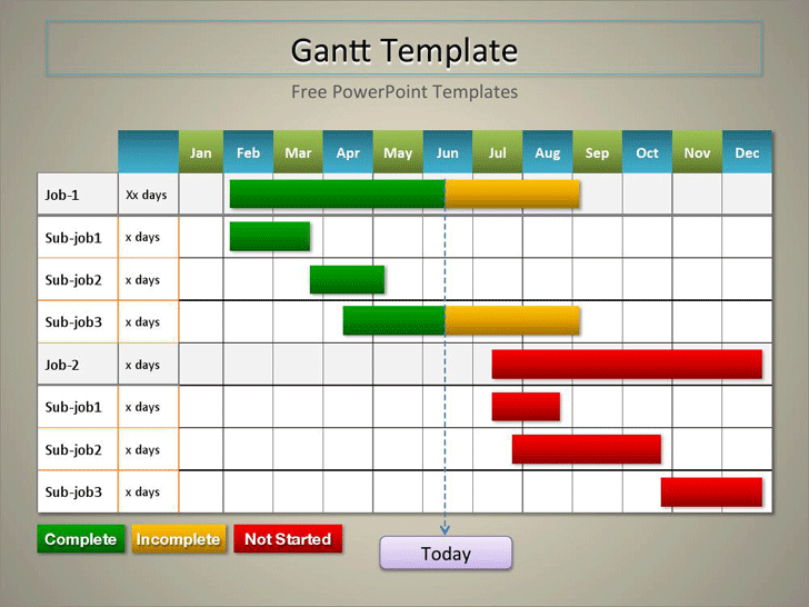 Simple Gantt Template For PowerPoint