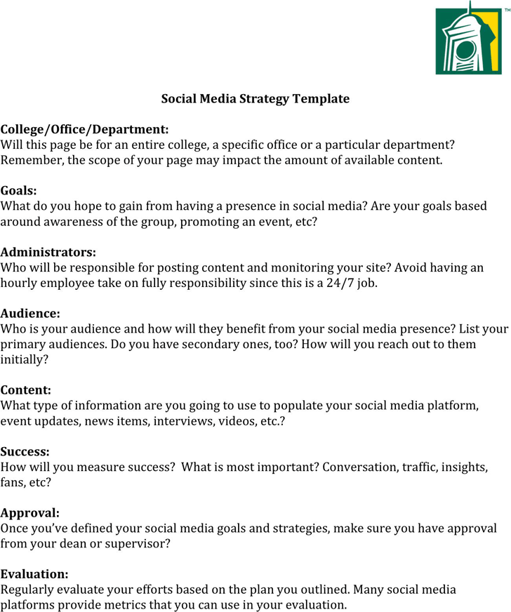 Social Media Strategy Template 3