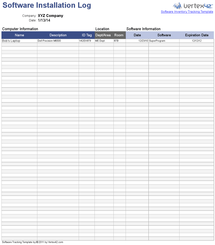 Software Inventory Tracking Template Page 3