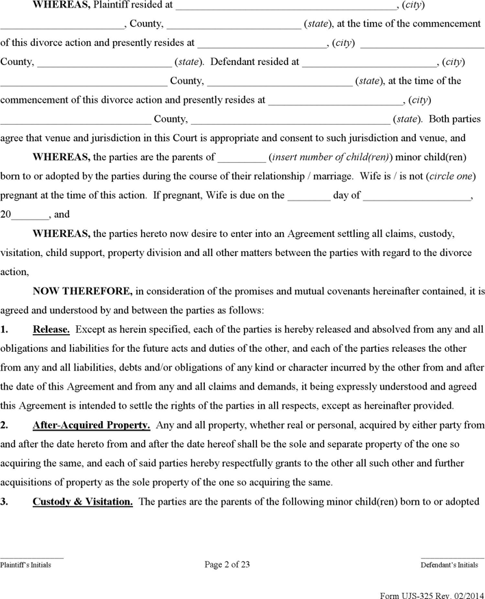 South Dakota Stipulation and Settlement Agreement (with Minor Children) Form Page 2