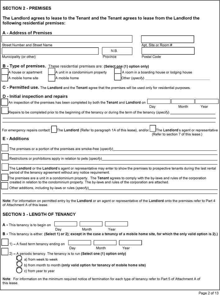 Standard Form of Lease Page 2