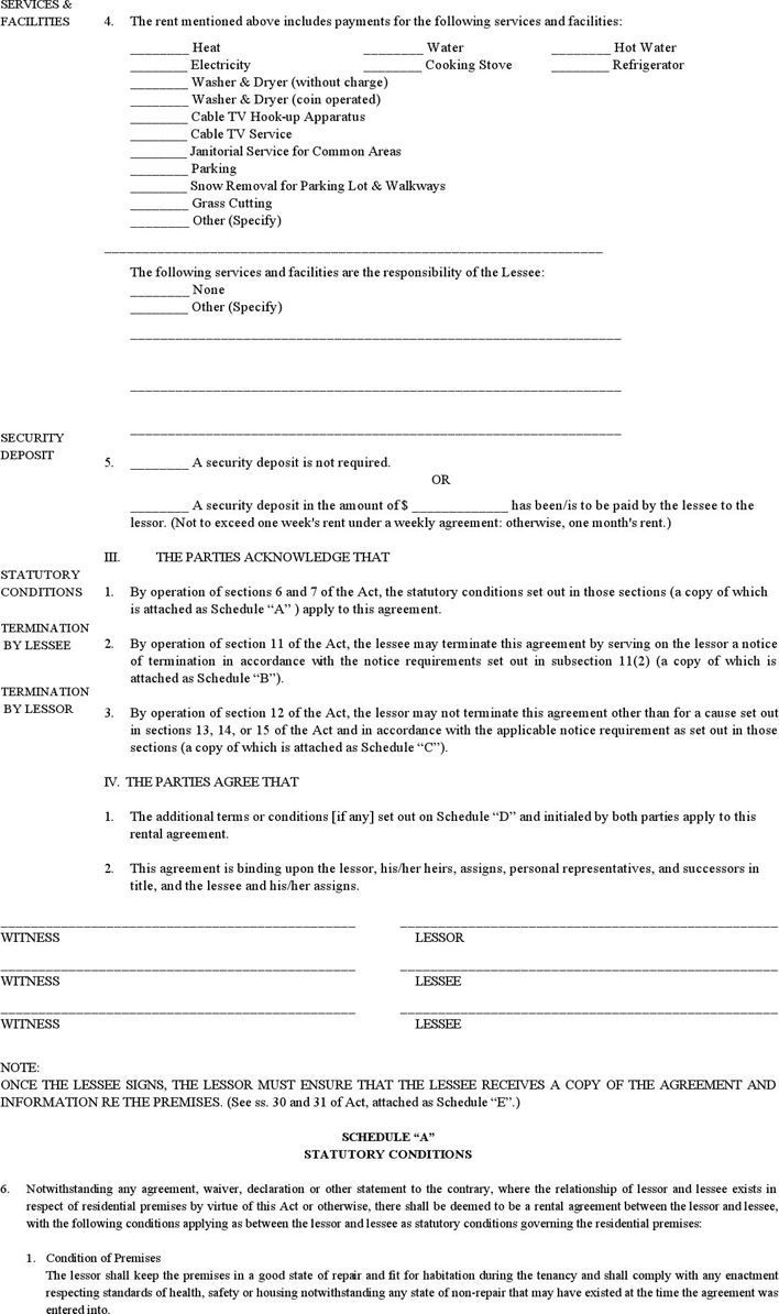 Standard Lease Agreement 2 Page 2