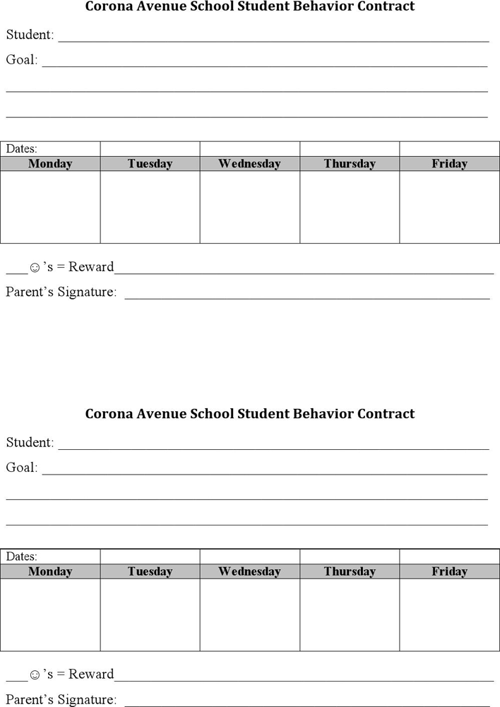 Student Behavior Contracts Page 3