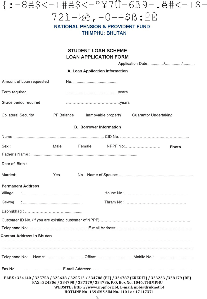 Students Loan Application Form 1 Page 2