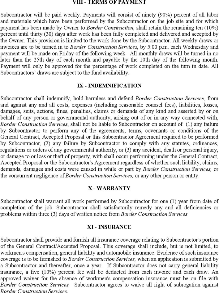 Subcontractor Agreement 1 Page 3