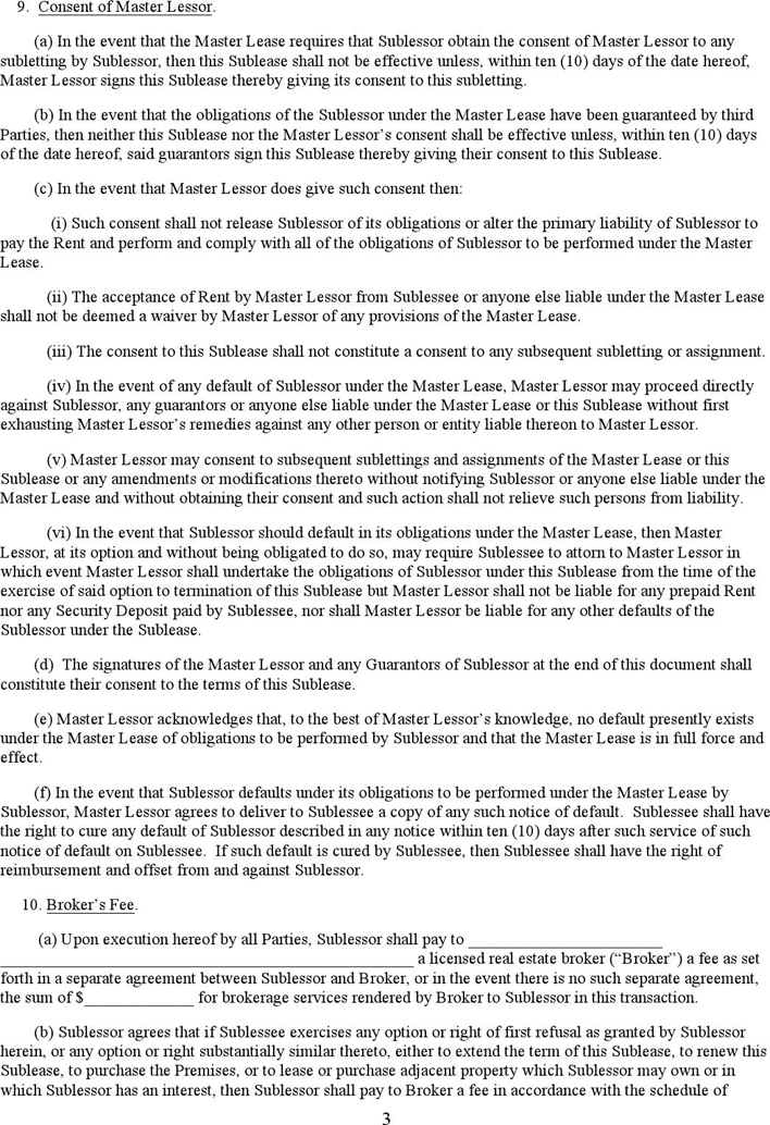 Sublease Agreement 3 Page 3