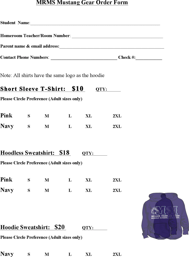 T-Shirt Order Form 1