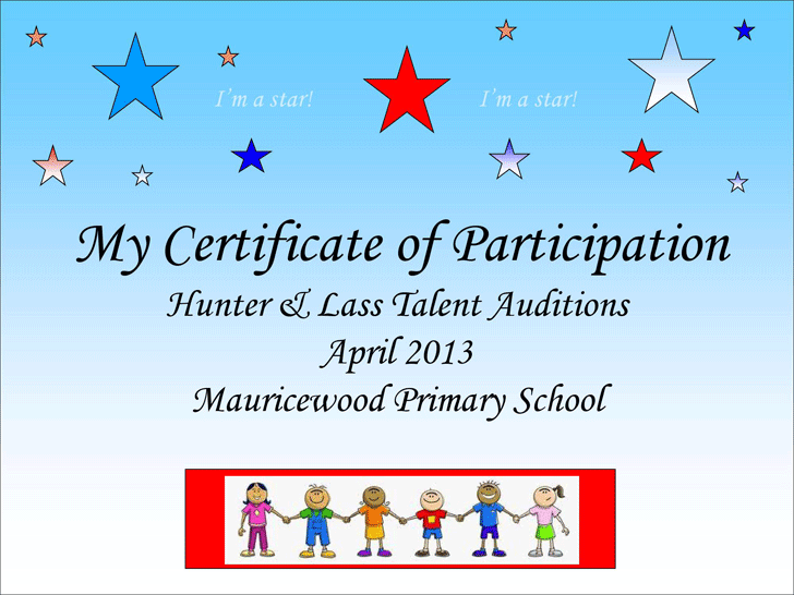 Talent Show Certificate