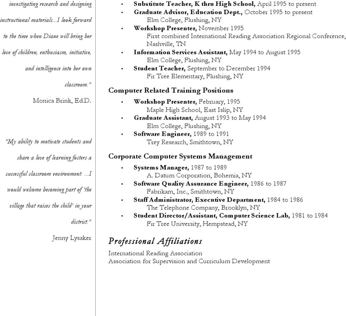 Teacher resume - CV Page 2