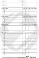Tennis Score Sheet