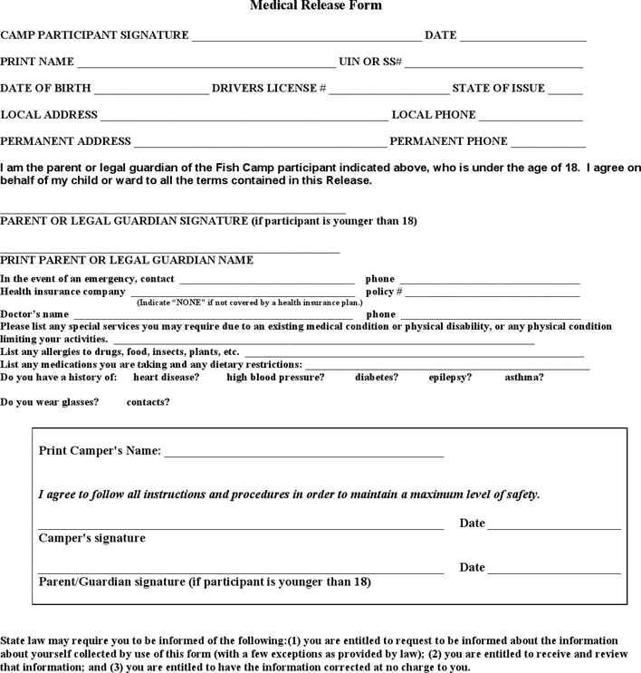 Texas Medical Release Form Page 2
