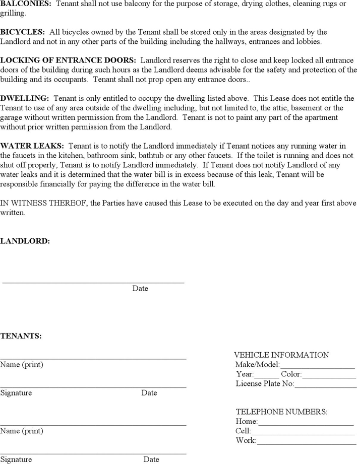 Texas Monthly Rental Agreement Form Page 5