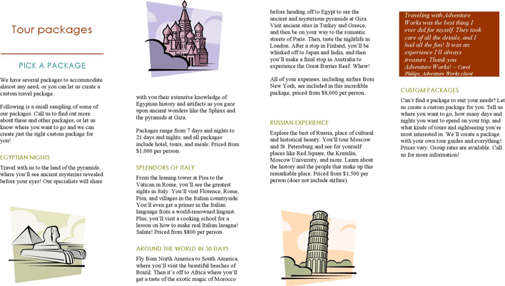 Travel Brochure 1 Page 2