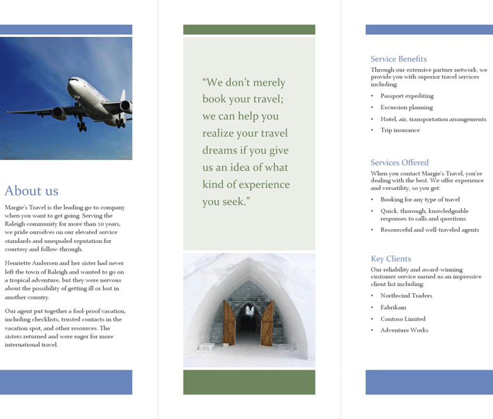 Tri-Fold Travel Brochure Template 1 Page 2